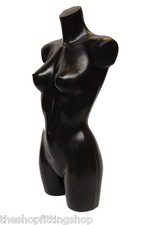 HIGH QUALITY FEMALE FREESTANDING MANNEQUIN TORSO BODY FORM DISPLAY BUST BLACK