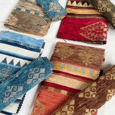 Classic Aztec Kilim Chenille Upholstery Fabric For Cushions & Curtains Per Metre