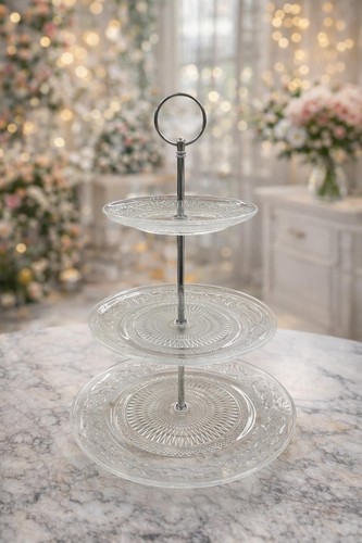 New tier round - glass, cake