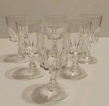 Set of 6 Cristal D'Arques - Durand 'Louvre' Crystal Small Wine/Claret Glasses