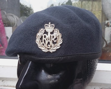 Royal Air Force RAF Beret Blue Grey Wool ATC & Cap Badge 58 cm Large cadets