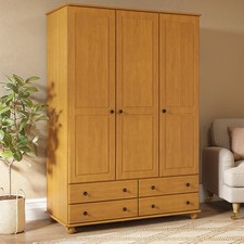 Pine 3-Door Triple Wardrobe