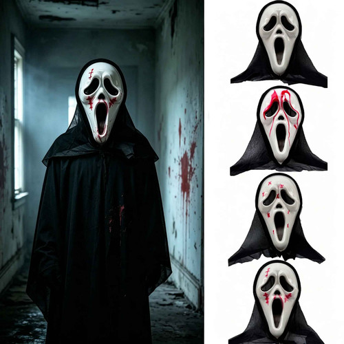 Ghost horror mask black - ghost,