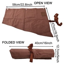 Multipurpose Heavy Duty Canvas Tool Roll Bag with 16 Pockets for Easy Use
