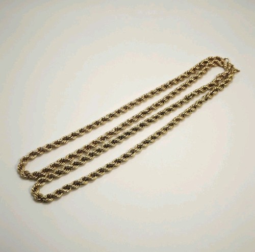 9ct gold rope chain necklace - 9ct,