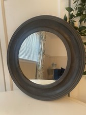 Round painted grey loo mirror