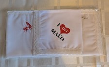 Vintage Malta 3 Ladies Handkerchiefs In Original Box  Lace Trim