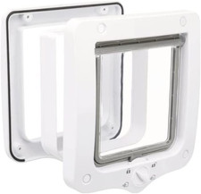 TRIXIE 4-Way Cat Flap with Tunnel, White, 578 G