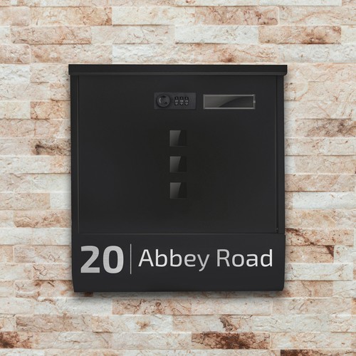Personalised black letterbox - personalised,