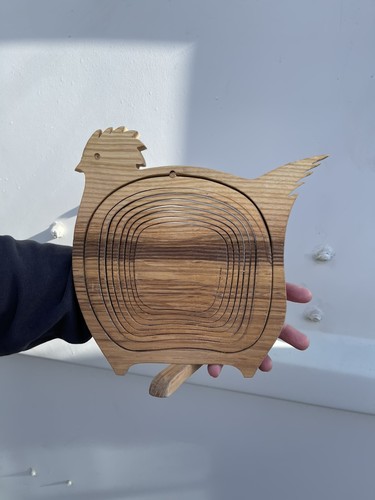 Folding chicken wooden egg - chicken,