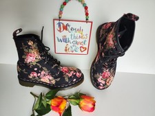 Dr Martens 1460 8 eye Victorian flowers floral roses pascal canvas boots UK5