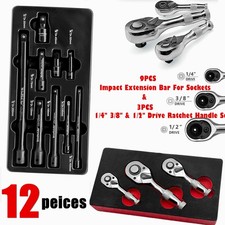 12Pcs 1/4" 3/8" & 1/2" Dr 72T