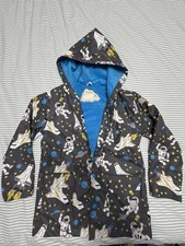 Age 10 Hatley Waterproof Hooded Rain Coat Rockets Space