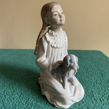 Nao by Lladro Girl with Puppy