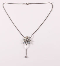 Antique Mother of Pearl Edelweiss White Stones Ermania Bulatti Necklace Chain