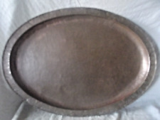 An Antique Arts & Crafts Copper Tray with Zig Zag Design by Hugh Wallis c1910