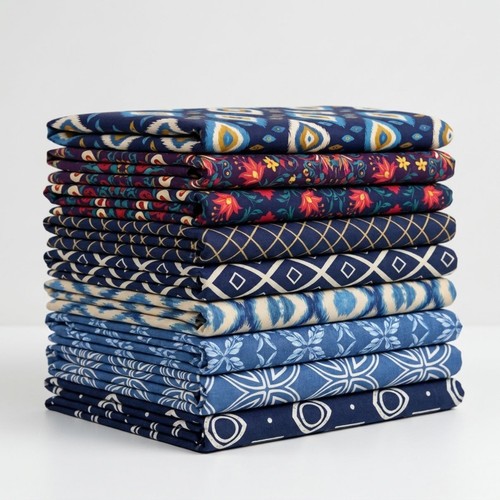 Indigo floral geometric - 9, x