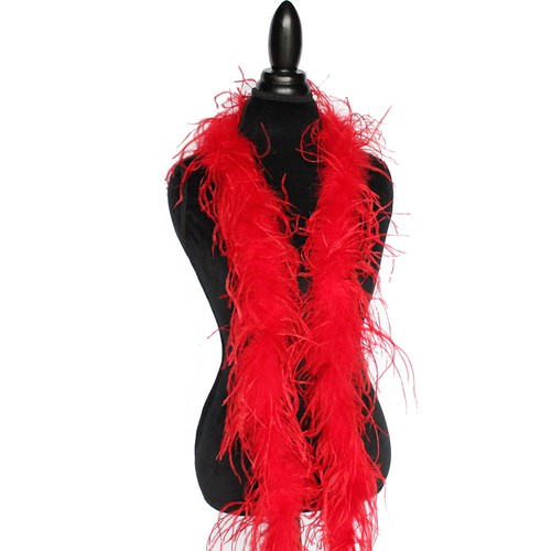Red 1ply ostrich feather - feather, boa