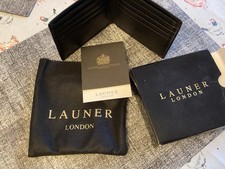 Launer Black Leather Fold-Over