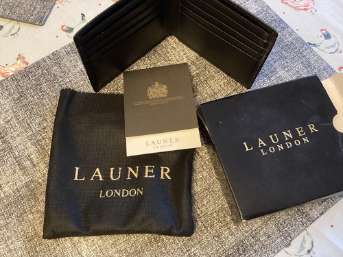 Launer black leather - launer, fold-over
