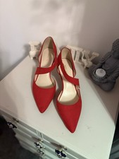 Nine West Red Faux Suede Court Shoes Size 7