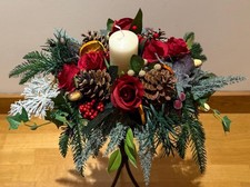 Handcrafted Christmas Candle Centerpiece – a luxury Festive Arrangement