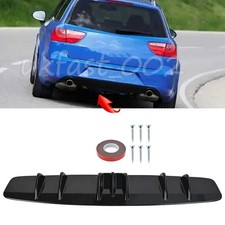 7 -Fin Rear Bumper Spoiler Lip Diffuser Splitter Shark Gloss Black For Seat Exeo