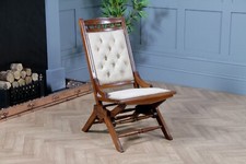 Antique Edwardian Walnut Button Back Upholstered Low Rocking Chair Nursing C1900