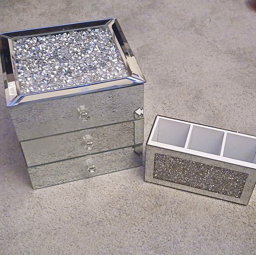 Silver glass crystal effect - silver,