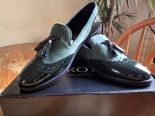 Girotti green suede patent - green,