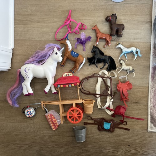 Vintage plastic toy horses lot - plastic,
