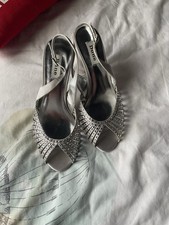 DUNE  - HIGH HEELED SILVER SANDALS - SIZE 7/40 - NEW UNBOXED