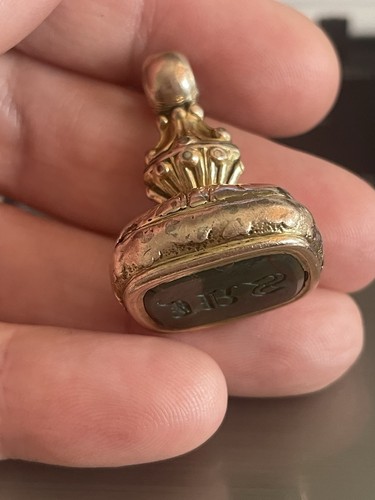 Antique gold cased bloodstone - gold,