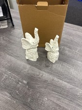 2  WHITE ELEPHANT ORNAMENTS -