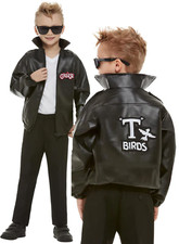 Grease T Bird Jacket Boys Licensed Book Week Fancy Dress Costume Ages 7-12