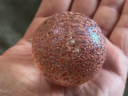 Large orange speckled - large, glass