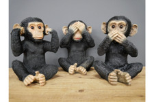 3 Wise Monkeys Ornament Ape
