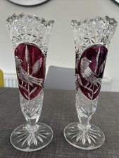 Hofbauer Red Byrdes Vintage Collection Lead Crystal Vase German