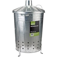 Draper Galvanised Garden Incinerator 85L Waste Rust Water Corrosion Resistant 