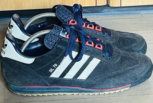 Adidas sl76 color blue - blue, suede