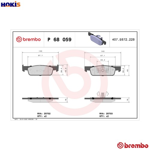 Brake pad set disc - set,