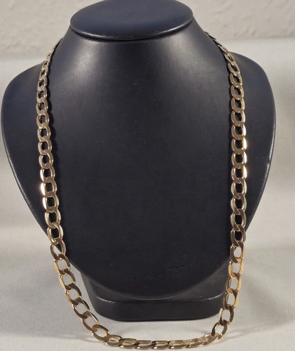 9ct gold curb chain - gold,