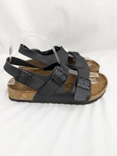 Sandals Betula Birkenstock #230 Black Leather & Buckles SZ 5 NARROW Heel Strap