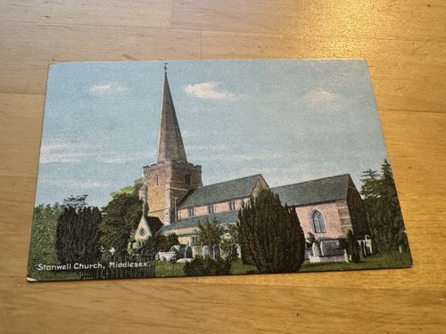 Postcard stanwell church - -,