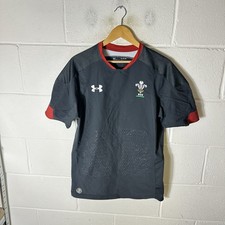 Wales Rugby Shirt Mens Extra Large Grey Under Armour 2017/18 Training Kit Fitted