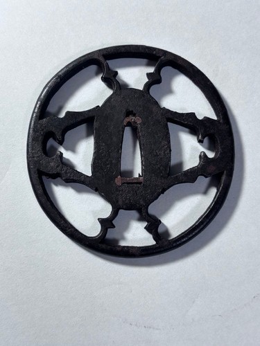 Iron tsuba sword fittings - iron,