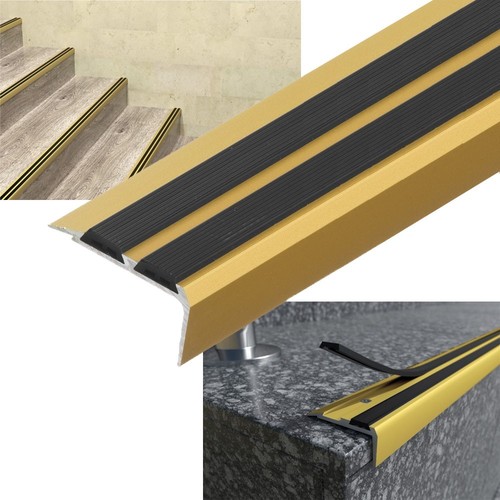 Gold aluminium stair nosing - gold,