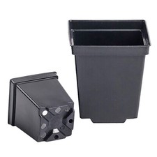 Square Plant Pot .5 1 2 3 5 11 18 25Lt Strong Black Plastic Hydroponic Pots
