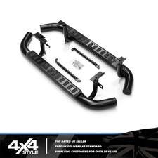 FOR LAND ROVER DEFENDER 90 L316 03> FIRE ICE FULL BLACK SIDE STEP RUNNING BOARDS