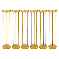 6 Pcs Gold Columnar Flower Display Stand Set Decor Flower Stand Modern Rack